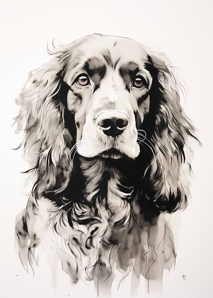Elegant Spaniel Portrait Illustration