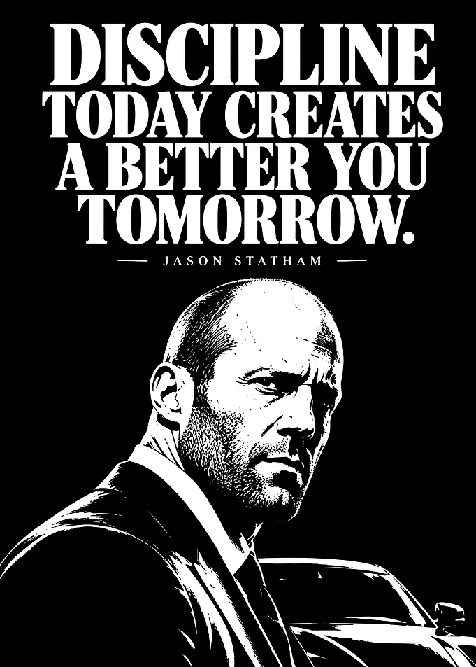 Jason Statham Inspirational Quote Poster