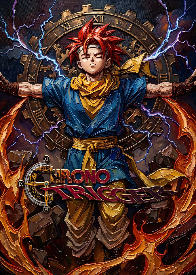 Chrono Trigger Crono Oil Painting Style