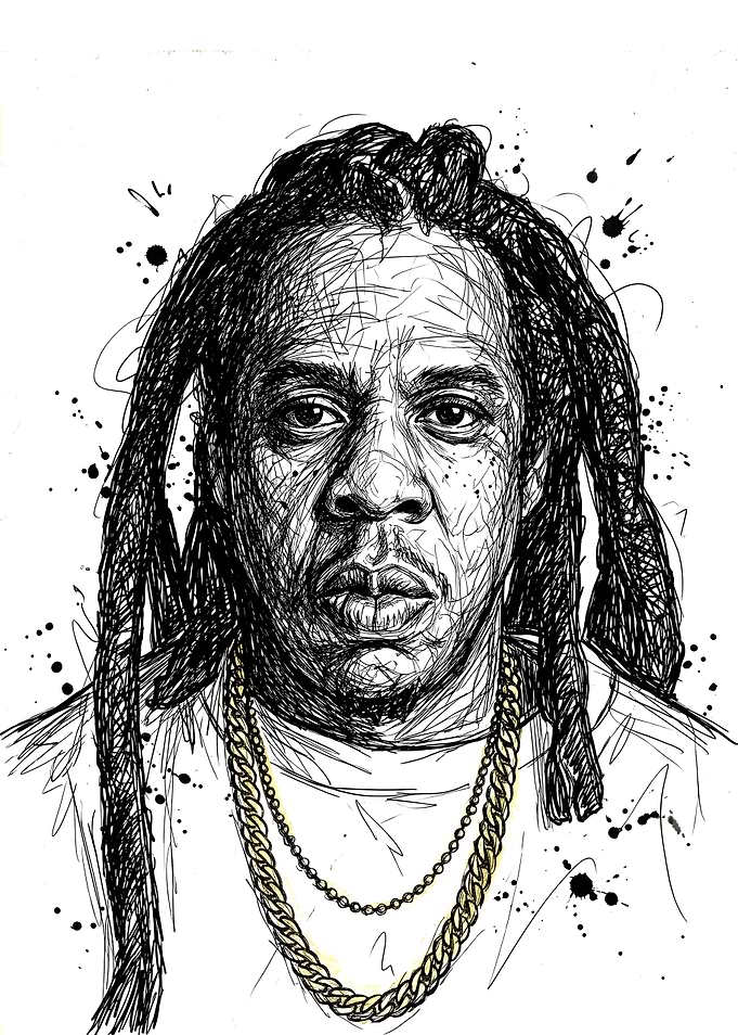 Jay-Z Scribble Art Portrait