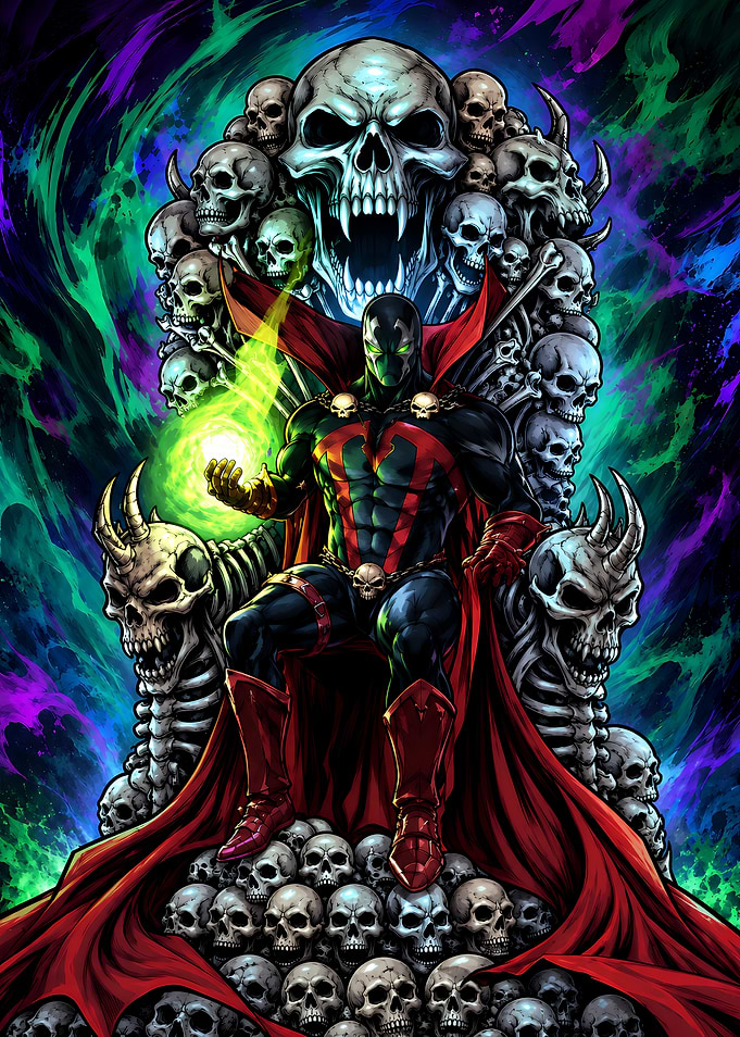 Spawn Sitting on a Skull Throne