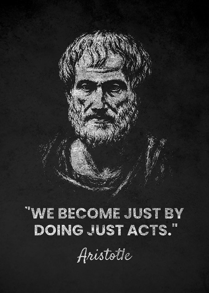 Aristotle Just Quote Inspirational Wall Art
