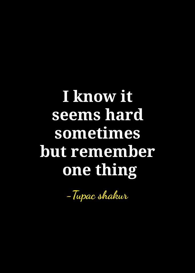 Tupac Shakur Inspirational Quote Poster
