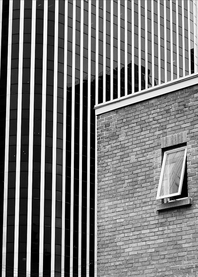 Contrast of Modern and Historic Architecture