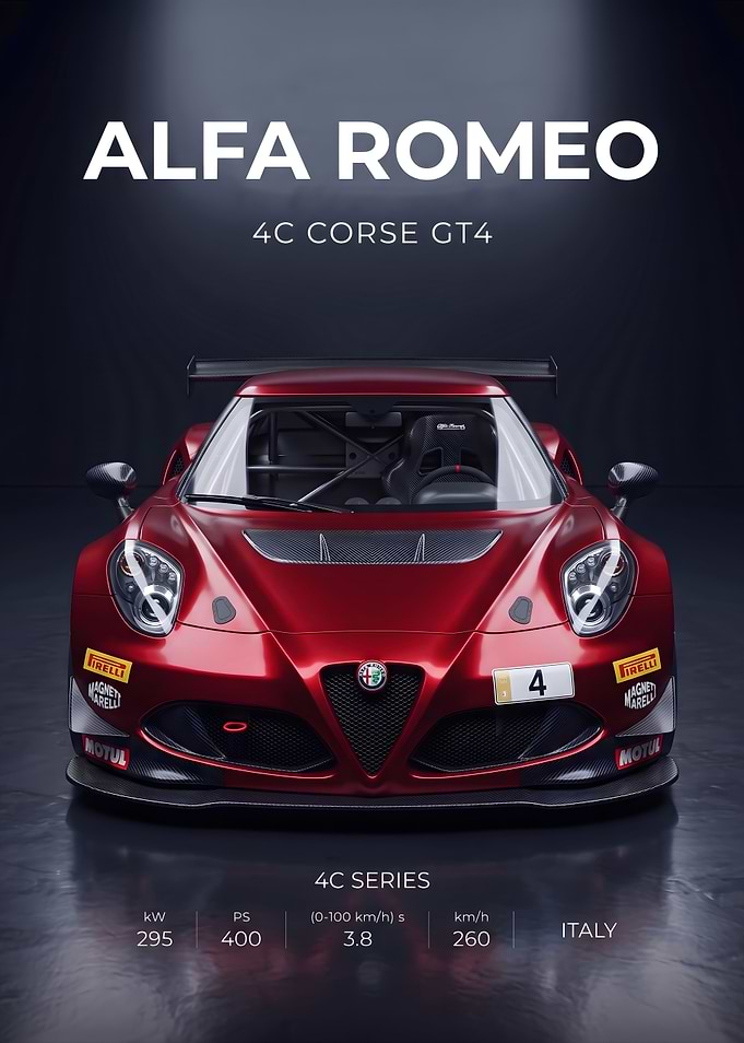 Alfa Romeo 4C Corse GT4 Poster