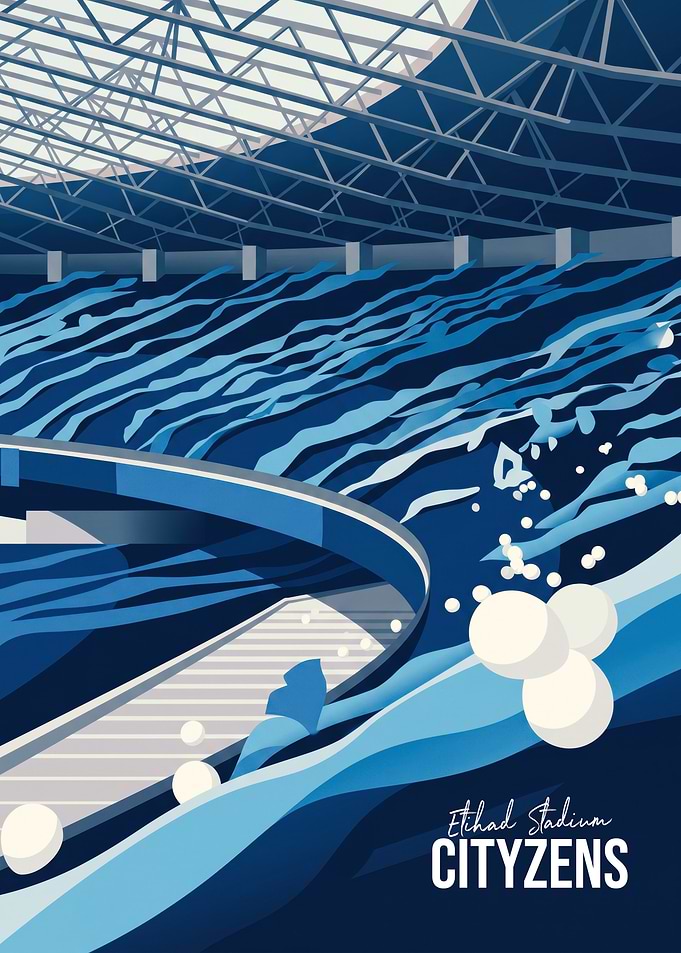 Manchester City Etihad Stadium Poster