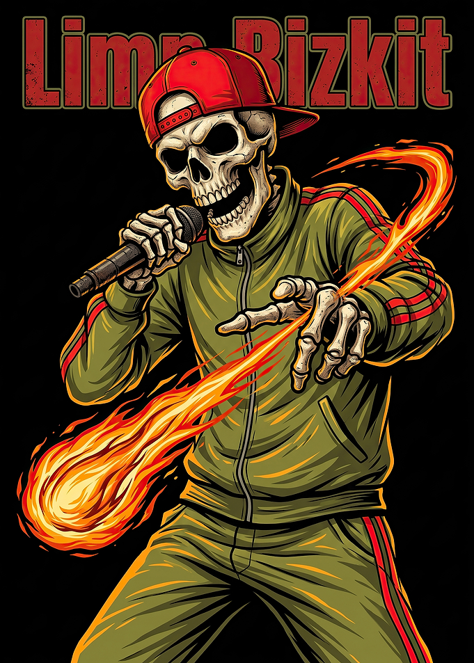Limp Bizkit Skeleton Rapper Graphic