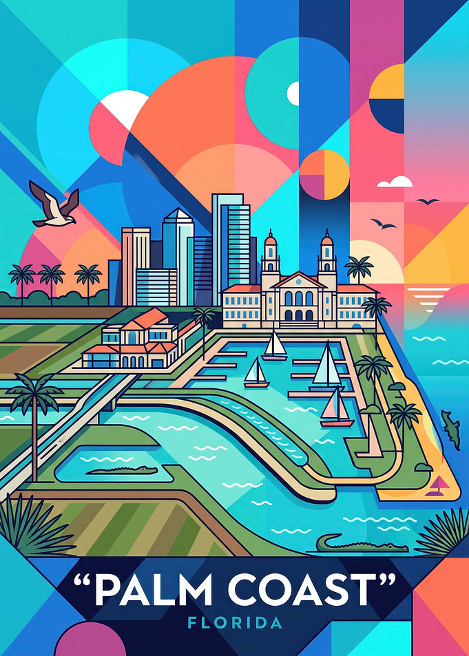 Palm Coast Florida Travel Poster