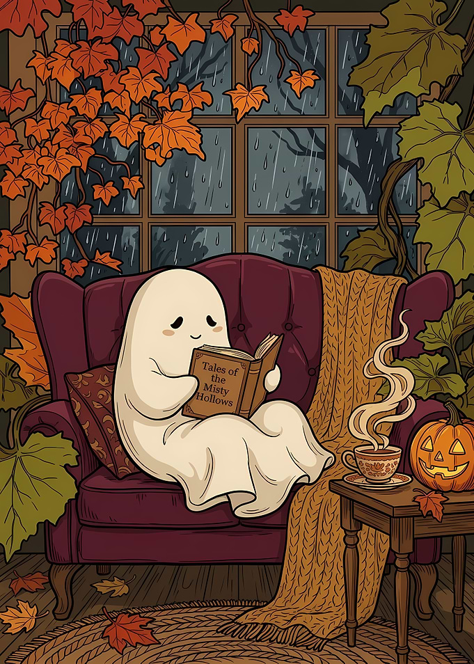 Halloween Ghost Reading Autumn Book