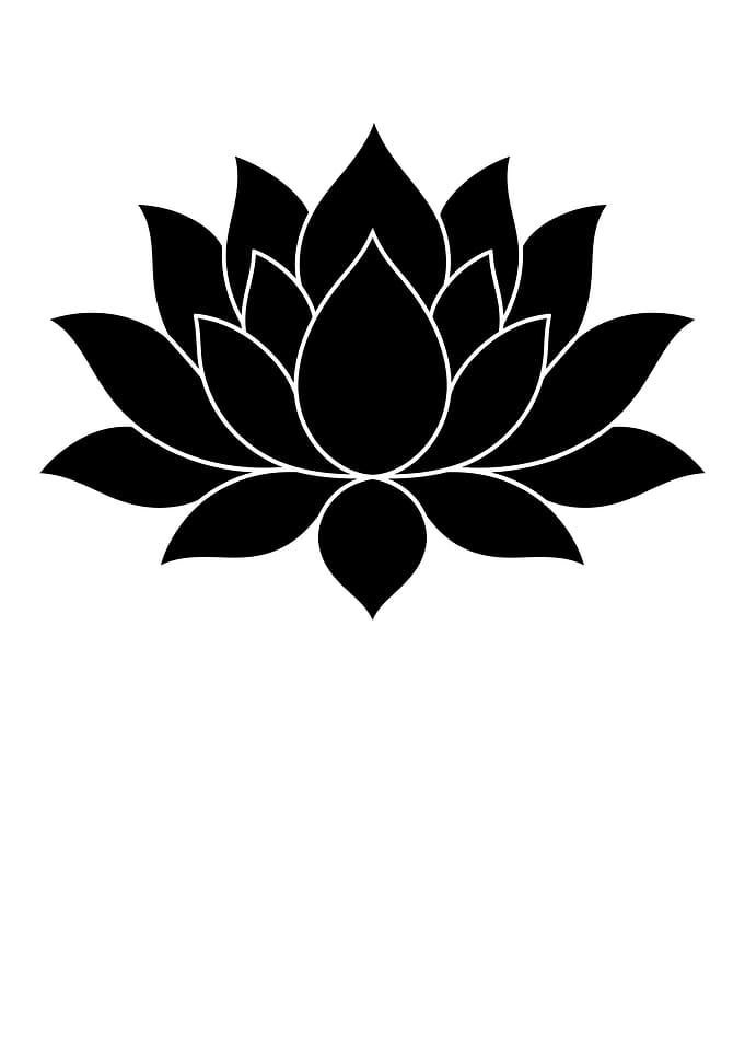 Minimalist Black Lotus Flower Icon