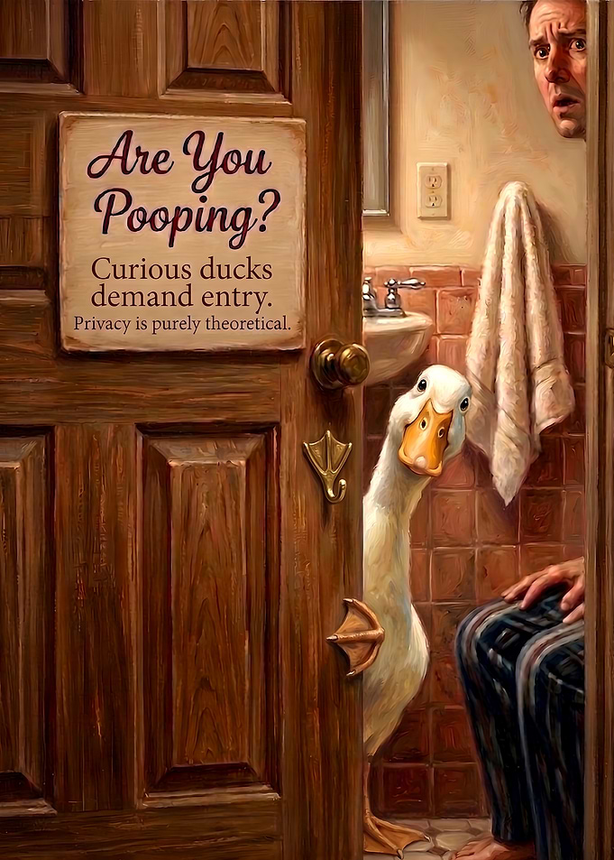 Funny Duck Bathroom Intruder Sign