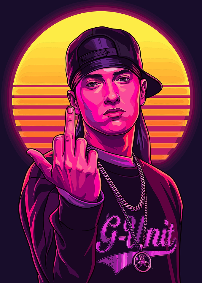 Eminem Synthwave Style Portrait