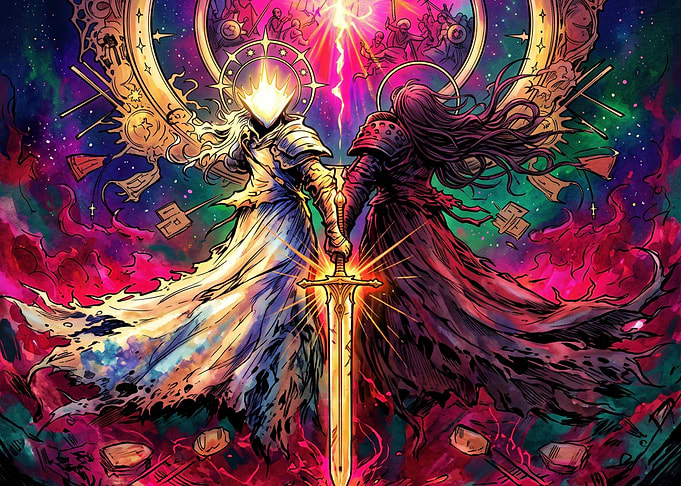 Duality of Light and Dark Warriors