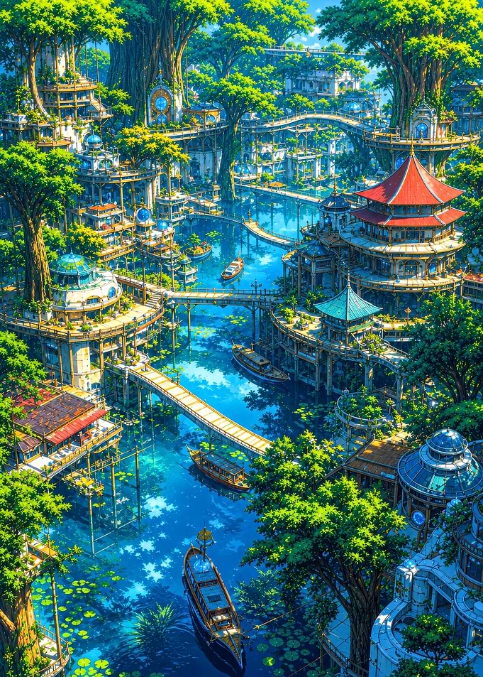 Fantasy Forest Water City