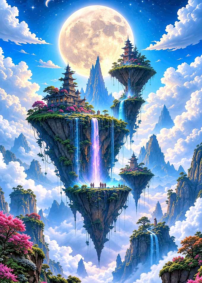Floating Celestial Pagoda Islands