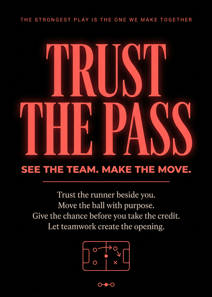 Trust the Pass Inspirational Sports Poster
