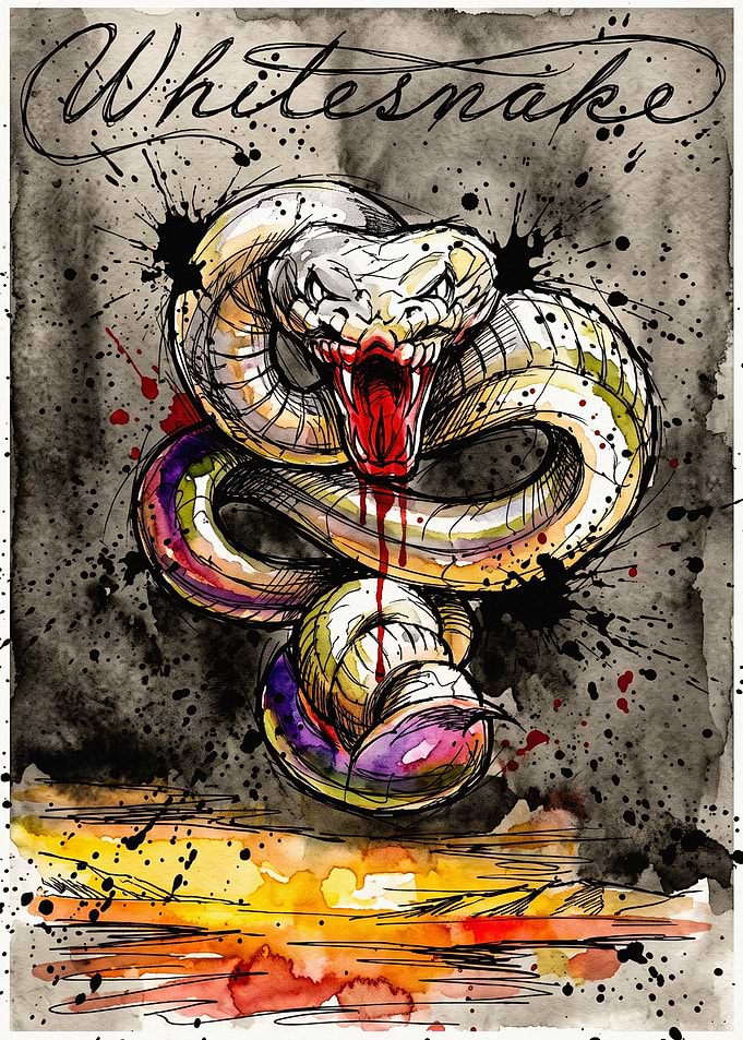 Whitesnake Band Logo Watercolor Art