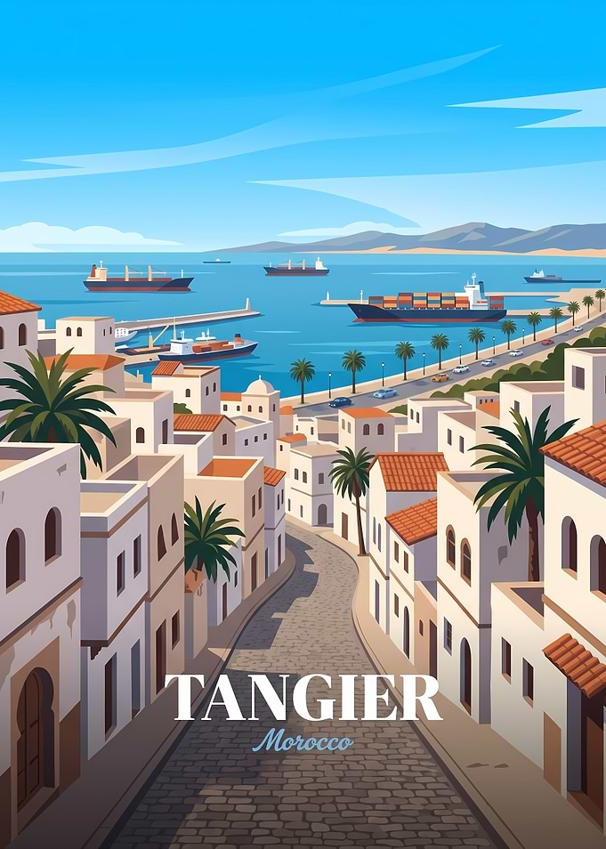 Tangier Morocco Travel Poster