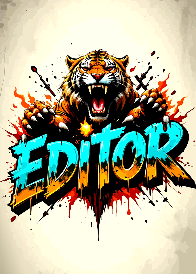 Aggressive Tiger Editor Graffiti Art