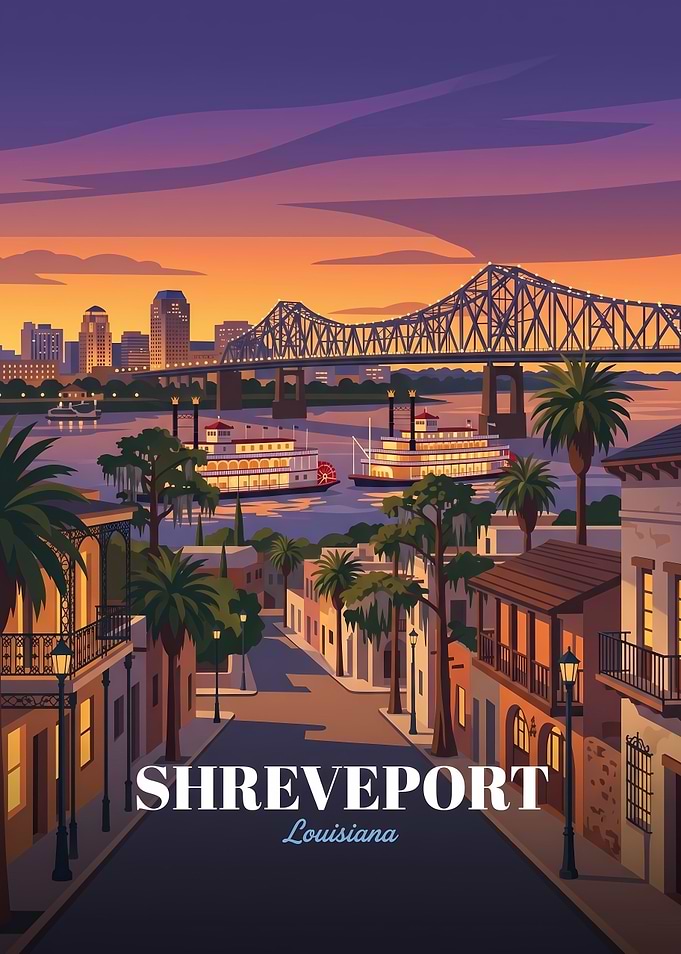 Shreveport Louisiana Travel Poster