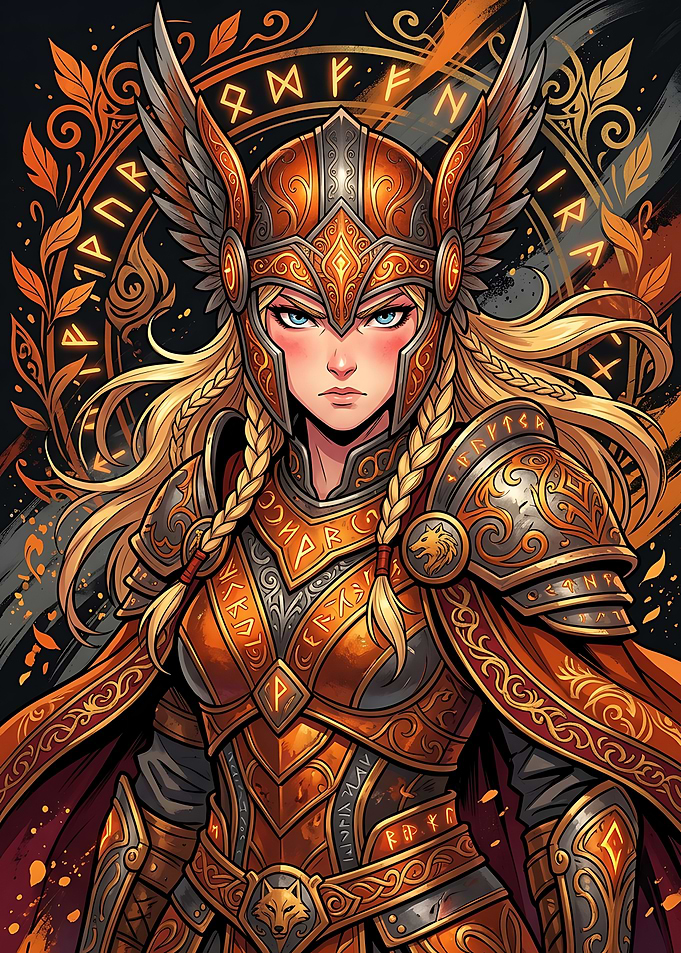Valkyrie Warrior in Golden Armor