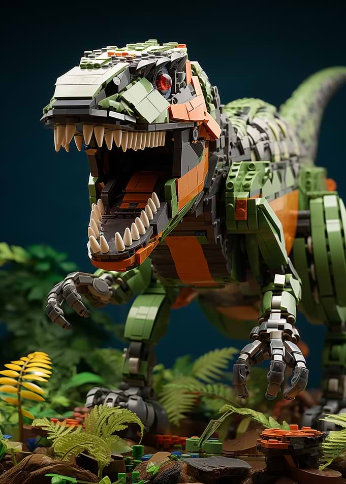 Lego Brick Built T-Rex Dinosaur