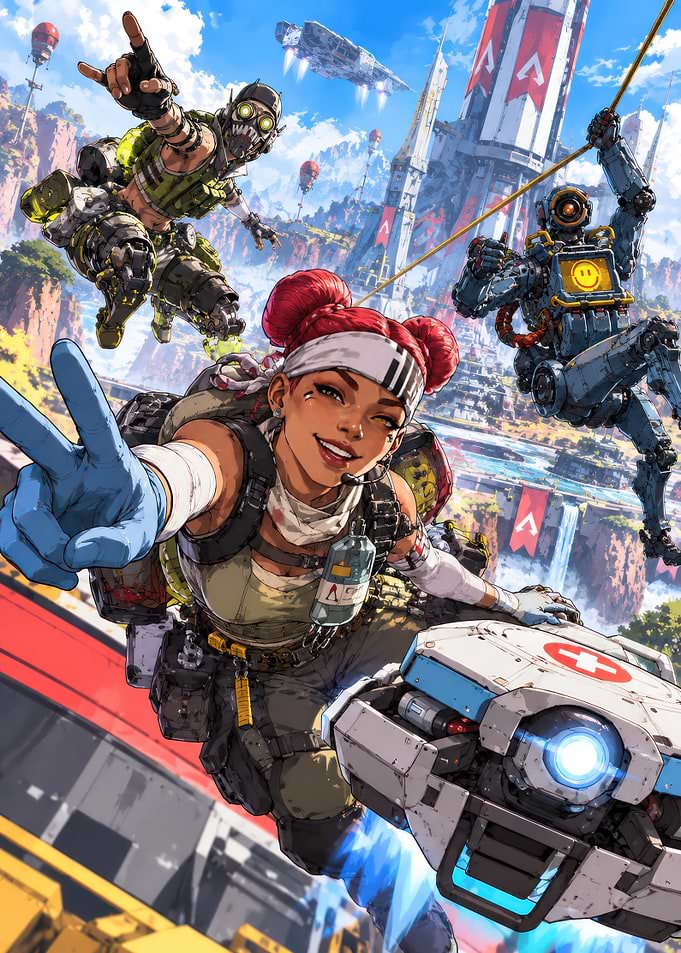 Apex Legends Lifeline, Octane, and Pathfinder