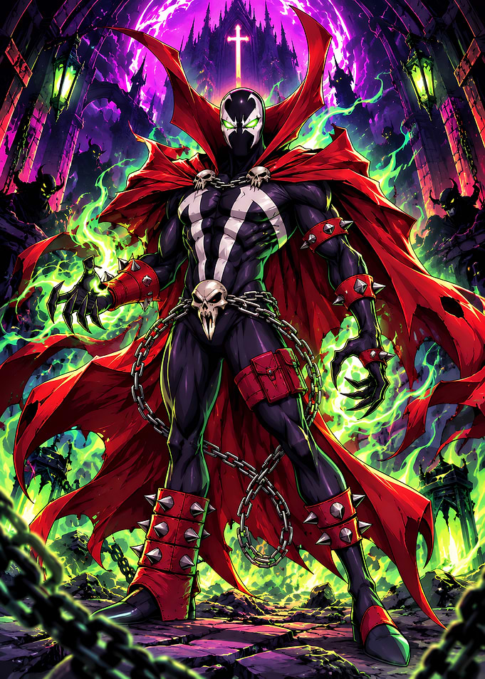 Spawn Standing in Hellish Cathedral