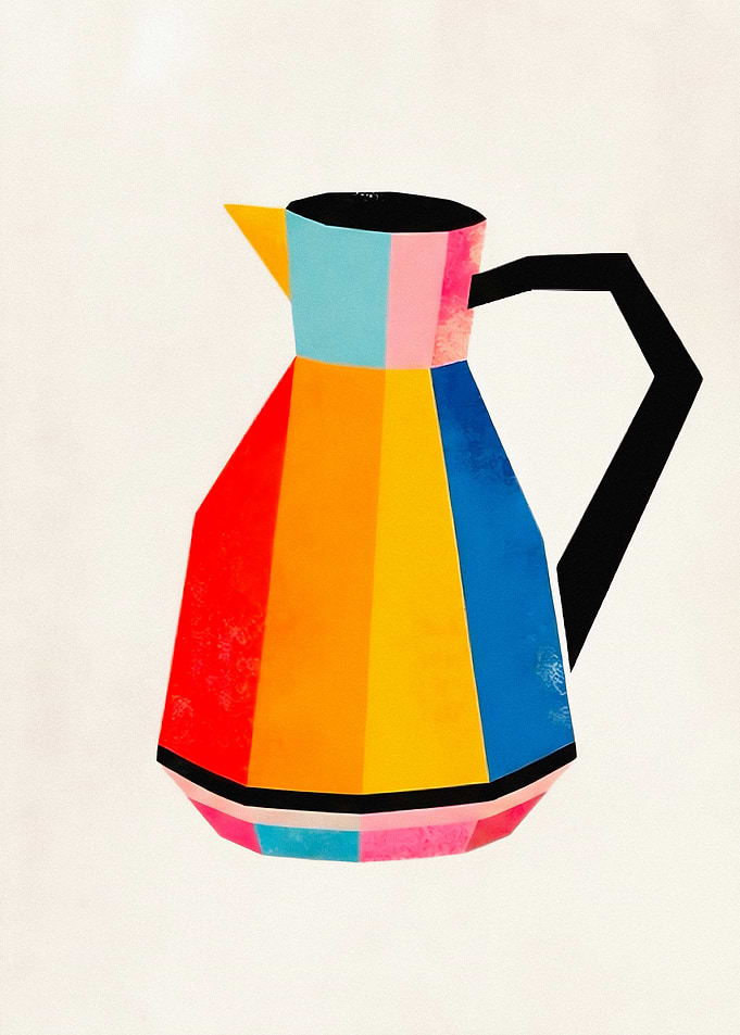 Colorful Geometric Pitcher Illustration