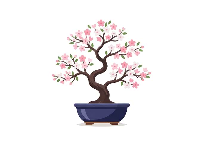 Blooming Cherry Blossom Bonsai Tree