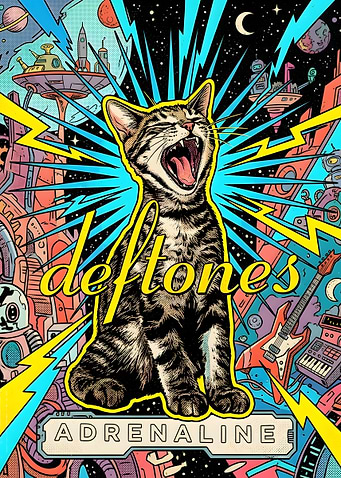 Deftones Adrenaline Cat Space Poster