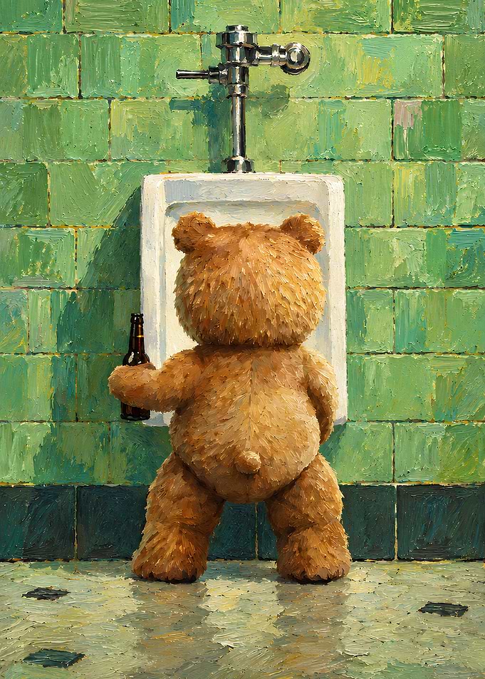 Ted Bear at the Urinal