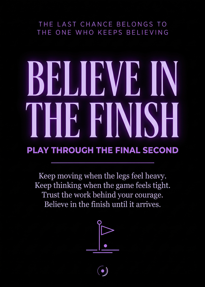 Believe in the Finish Motivational Poster