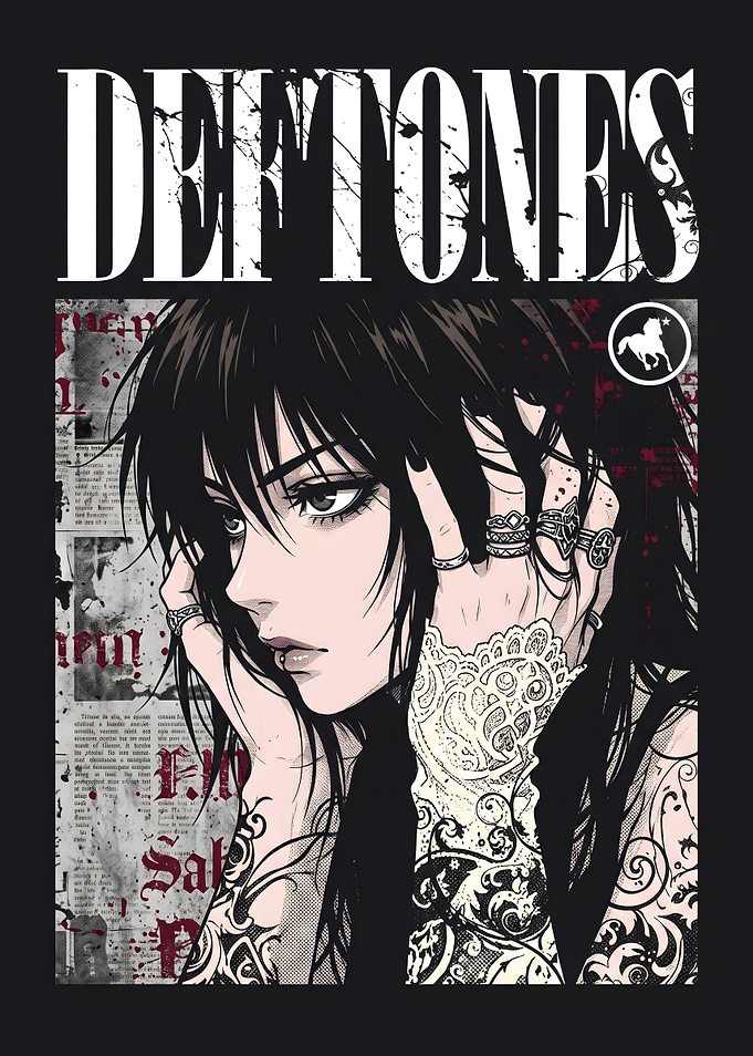 Deftones Goth Anime Girl Graphic