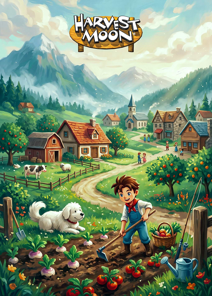 Harvest Moon Farming Game Art