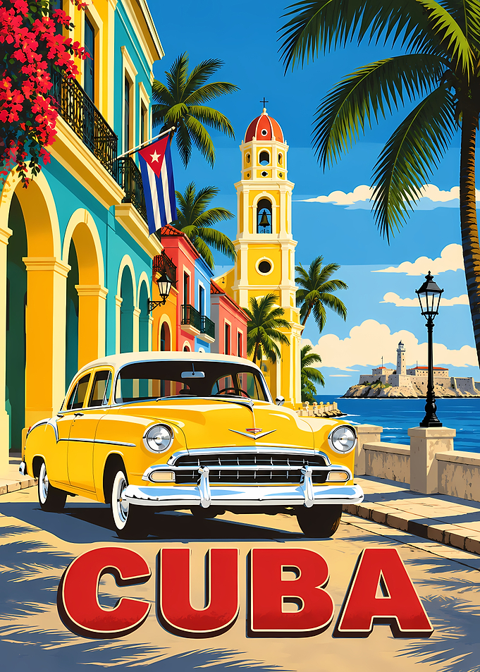 Vintage Cuba Travel Poster