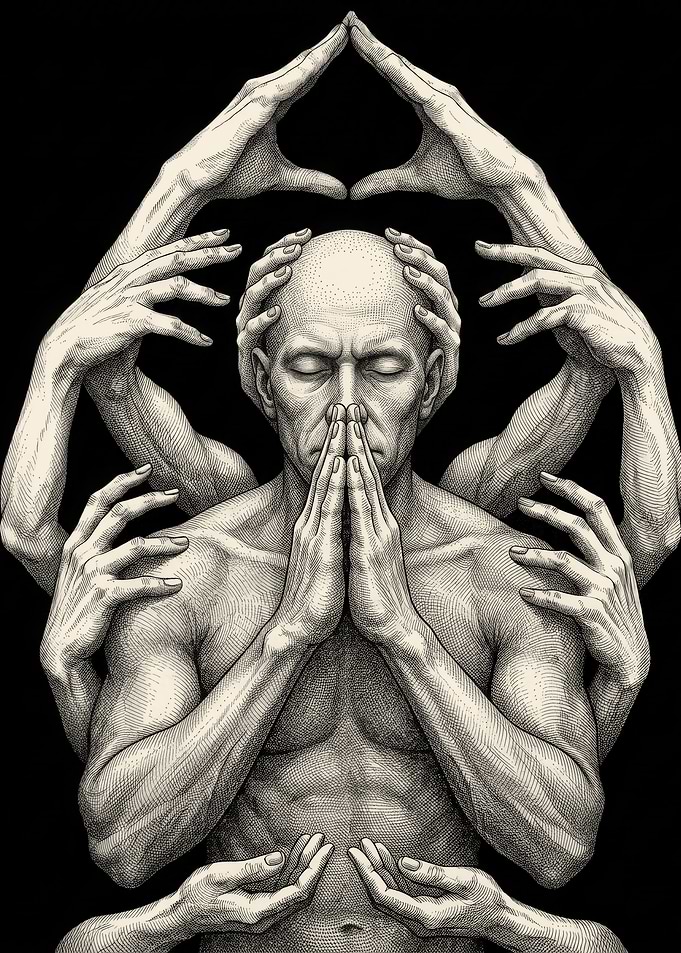 Meditating Figure with Multiple Hands
