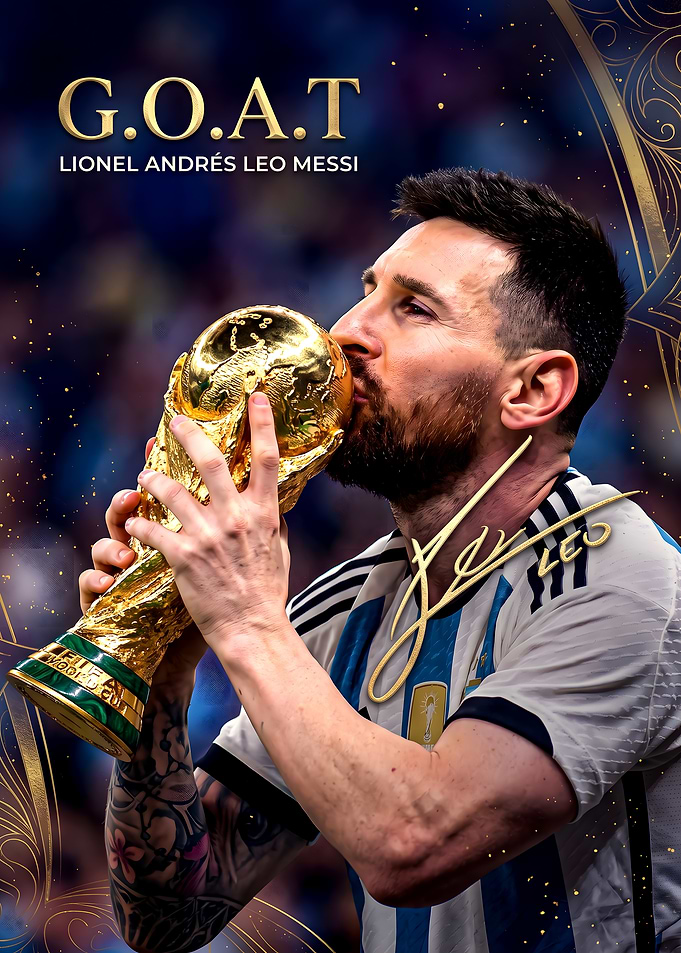 Lionel Messi World Cup Champion Poster