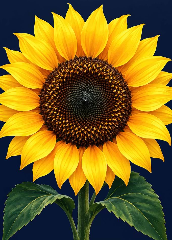 Vibrant Sunflower on Dark Background