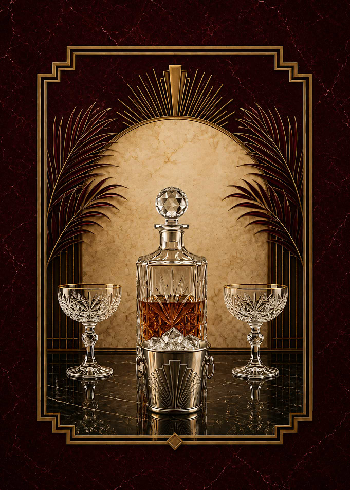 Art Deco Whiskey Decanter Set