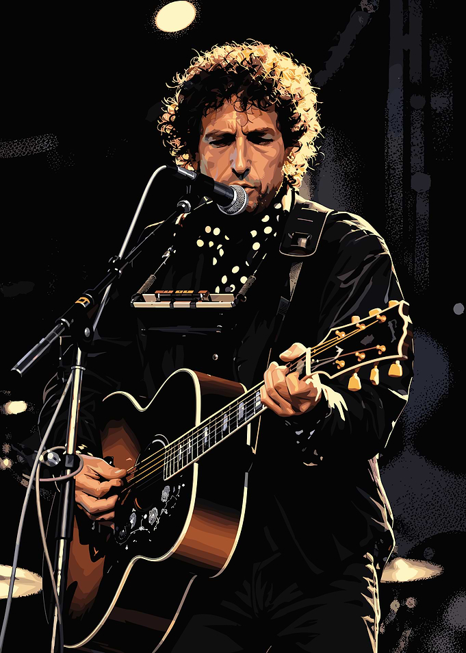 Bob Dylan Performing Live Illustration