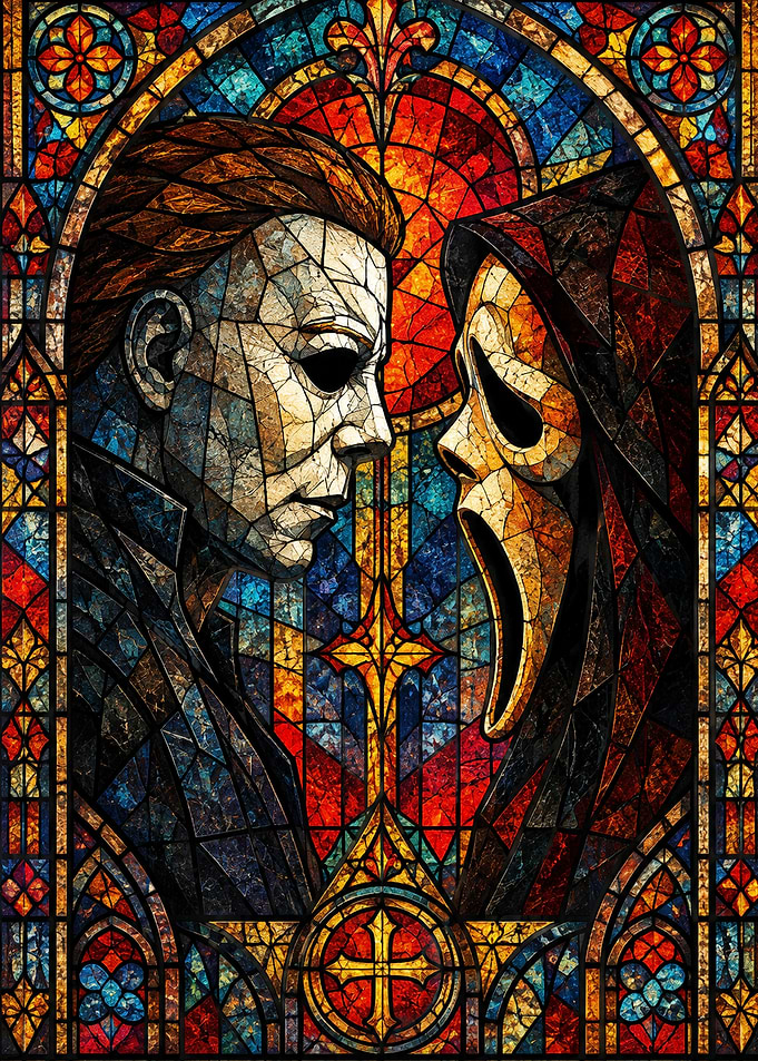 Horror Icons Stained Glass Art