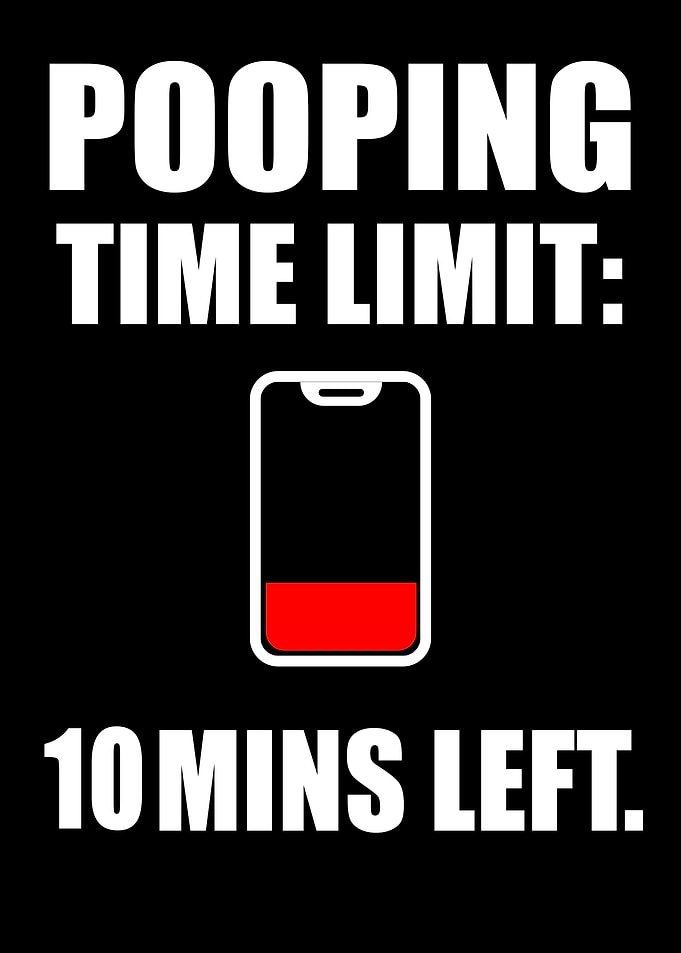 Pooping Time Limit Bathroom Sign
