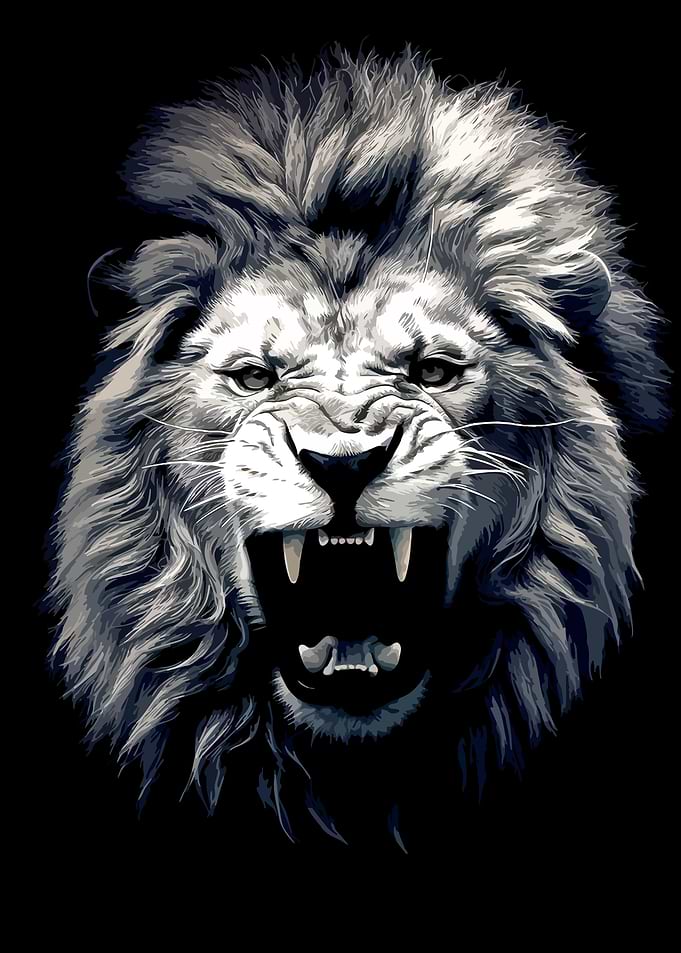 Fierce Roaring Lion Portrait