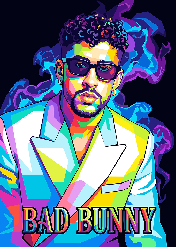 Bad Bunny Pop Art Portrait