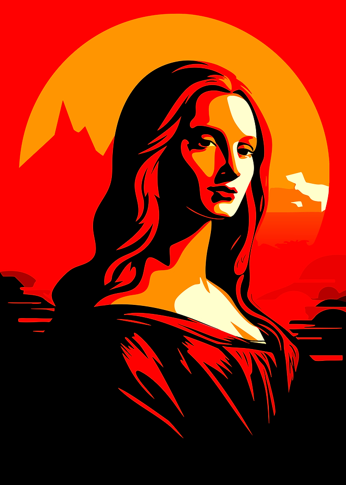 Stylized Mona Lisa Pop Art Portrait