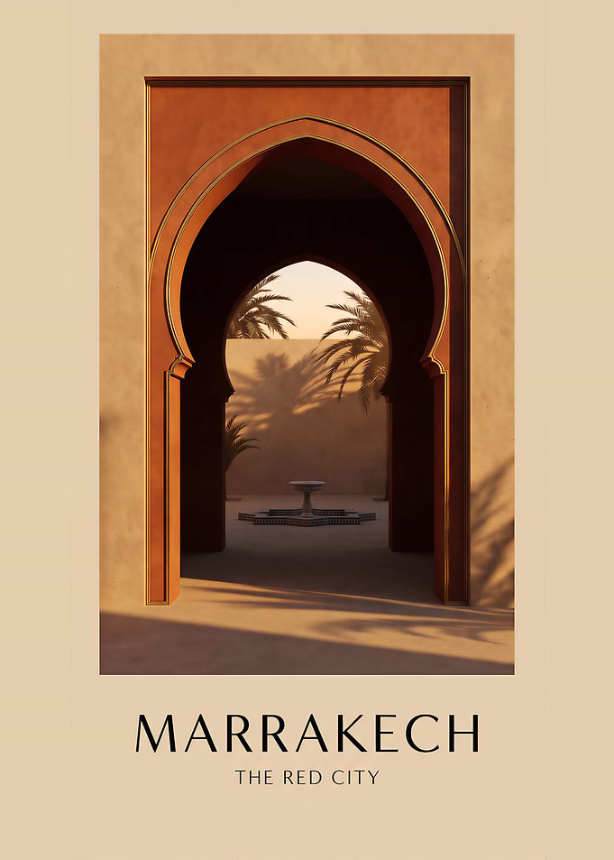 Marrakech The Red City Travel Poster