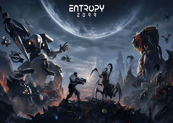 Entropy 2099 Sci-Fi Game Poster
