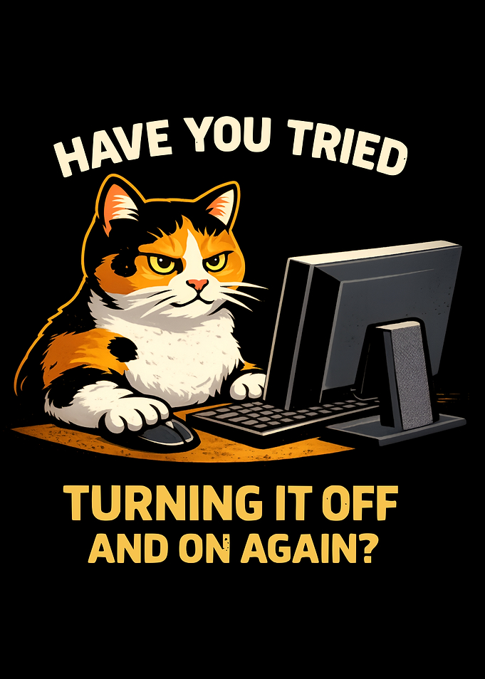 Funny IT Support Cat Graphic