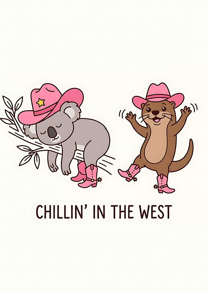 Cute Cowboy Koala and Otter